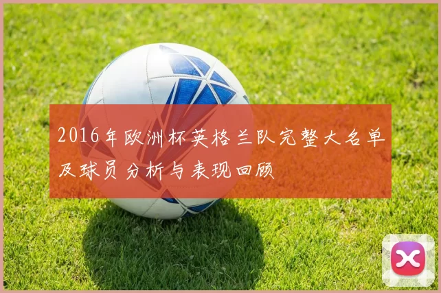 2016年欧洲杯英格兰队完整大名单及球员分析与表现回顾